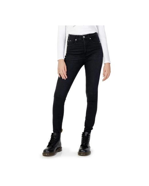 Jeans neri con zip di Calvin Klein in Black