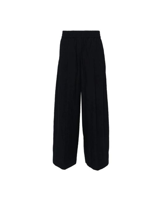 Brunello Cucinelli Black Weite plissierte hose,wide trousers