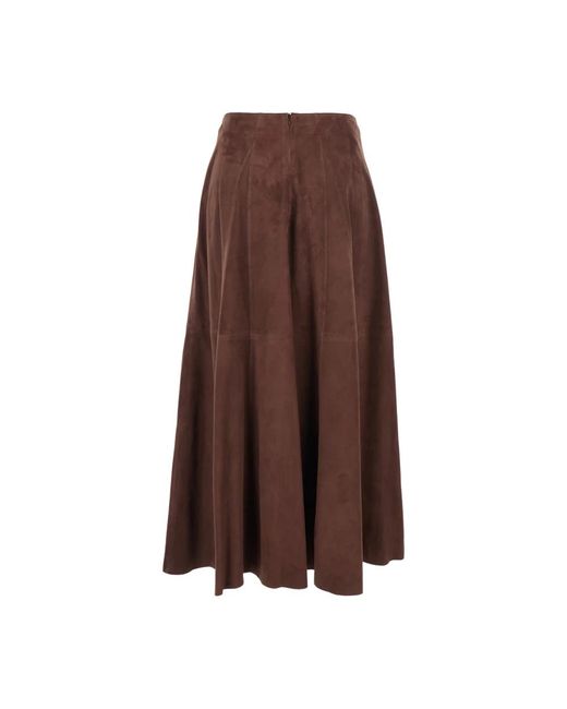 Arma Rokken ,Bruin ,Leer Elen Suede Rok in het Brown