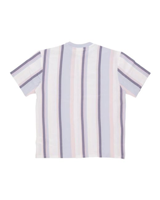 Guess Gestreept Verticaal T-Shirt Puur Wit in het Purple voor heren