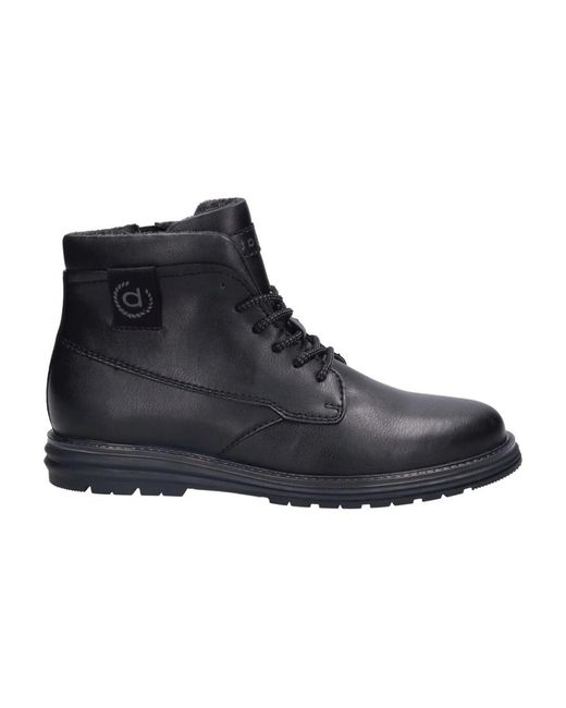Bugatti Black Lace-Up Boots for men