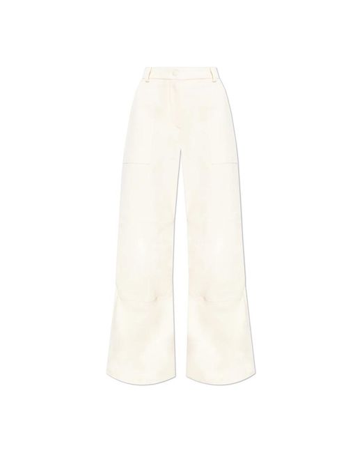 Moncler White Wide Trousers