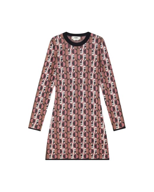 Fendi Red Knitted Dresses