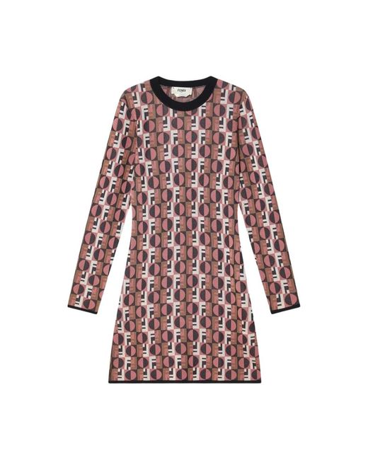 Fendi Kleedjes ,Roze ,Korte Roze Jurk Abito Donna Corto in het Red