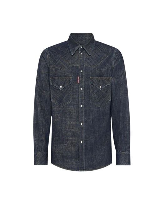 DSquared² Overhemden ,Blauw ,Denim Denim Overhemden Voor Mannen in het Blue voor heren