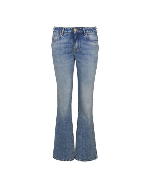 Balmain Uitlopende Denim Jeans in het Blue