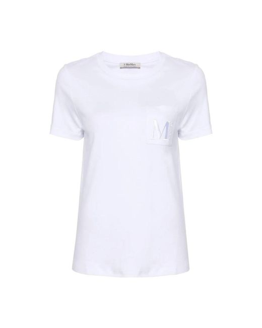 Max Mara Tops ,Wit ,Katoen T-Shirt Madera in het White
