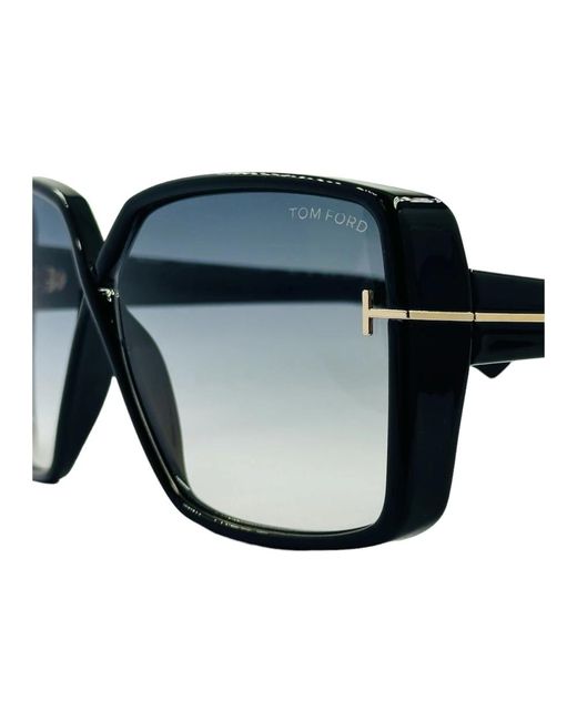 Tom Ford Black Quadratische sonnenbrille schwarze verlaufsgläser
