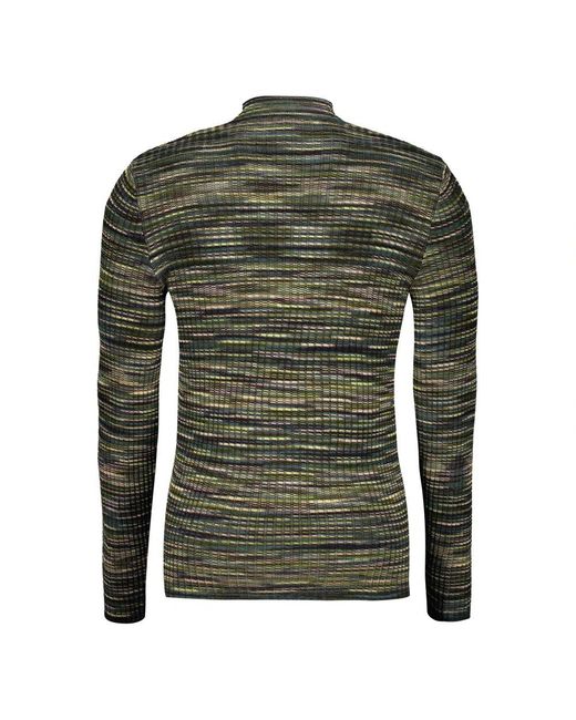 Missoni Gerippter Wollrollkragenpullover in Green für Herren