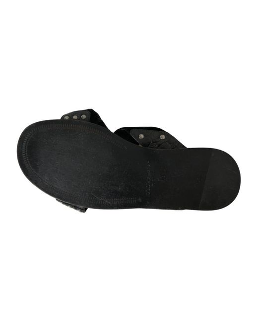 Dolce & Gabbana Schwarze cross strap slide sandalen in Black für Herren