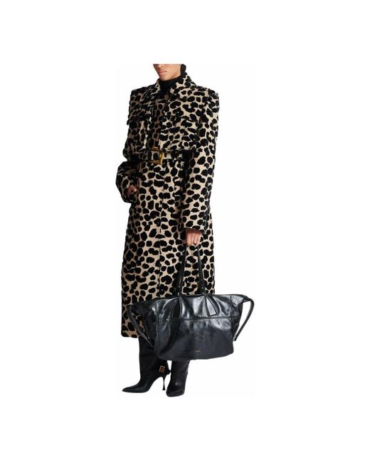 Balmain Black Track Shopper Aus Glänzendem Leder