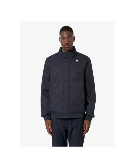 K-Way Jassen ,Blauw ,Amaury Twill Marmotta Jas in het Blue voor heren