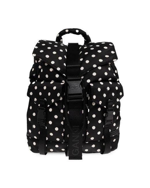 Ganni Dots Re-Tech Backpack in het Black