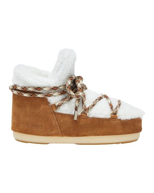 Moon Boot Shearling icon pump in whisky/off white