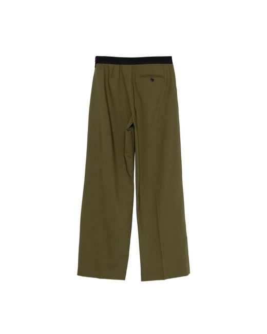 MSGM Groene Elastische Taille Geplooide Broek in het Green