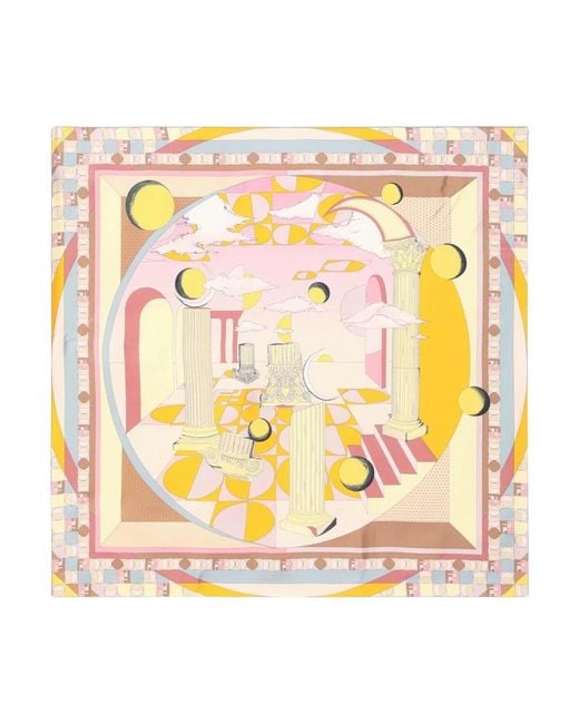 Fendi Pink Silk Scarves