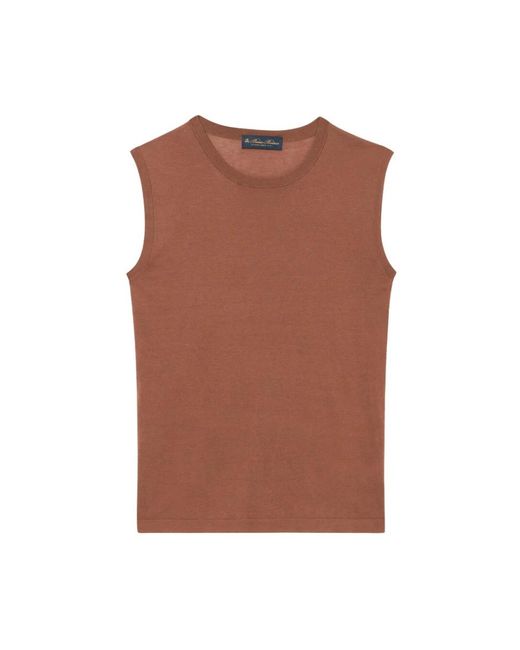 Brooks Brothers Brown Sleeveless Tops