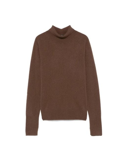 Joseph Brown Brauner Cashmere-High-Neck-Pullover