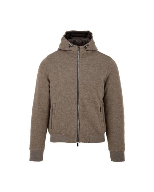 Moorer Hoodies & Sweatvesten Gewatteerde Jas Met Ritssluiting in het Brown voor heren