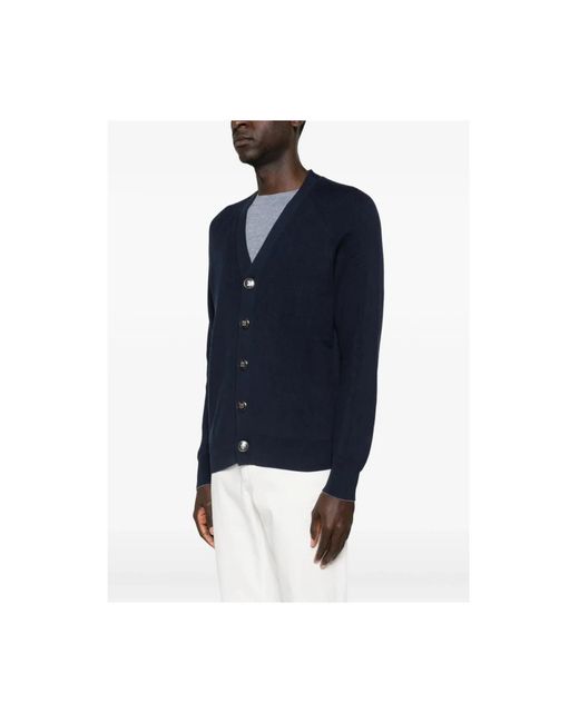 Brunello Cucinelli V-Neck Trui in het Blue voor heren