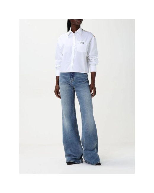 Versace White Weiße Popelinebluse Mit Medusa-Verschluss