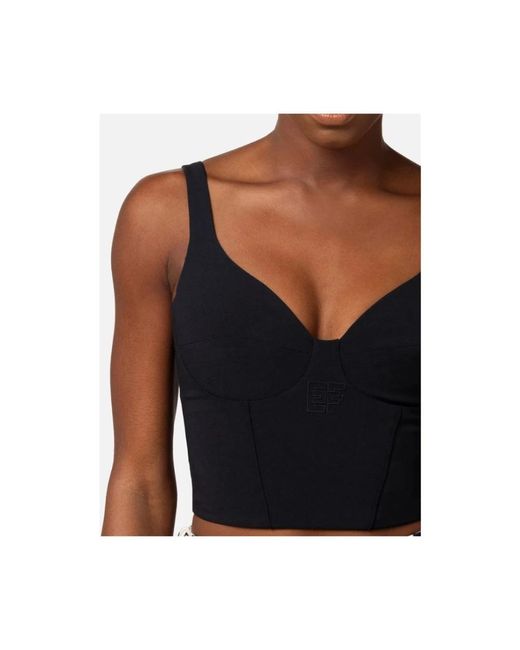 Elisabetta Franchi Black Sleeveless Tops