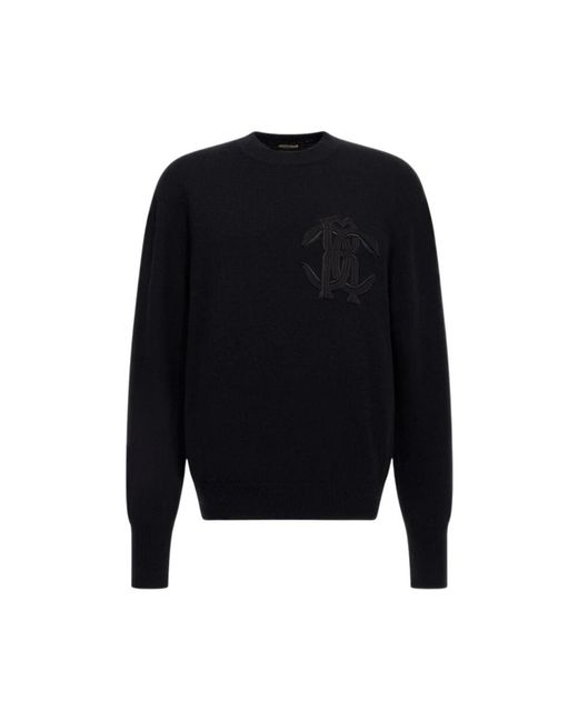 Roberto Cavalli Black Round-Neck Knitwear for men