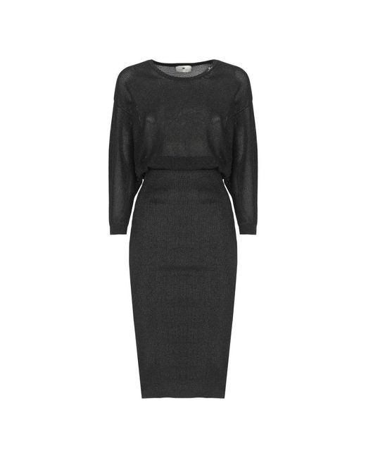 Midi Dresses Elisabetta Franchi de color Black