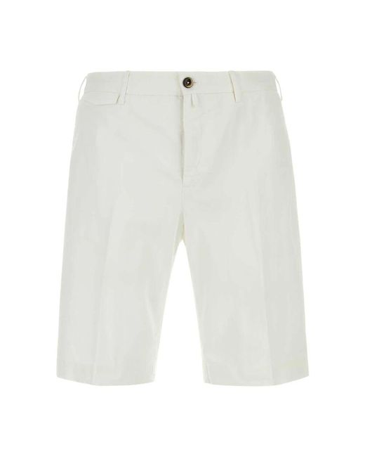 PT Torino Weiße Stretch-Baumwoll-Bermuda-Shorts in White für Herren