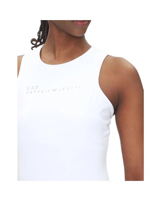 EA7 Gray Weiße Basic Tops 7W000338Af12625U0002