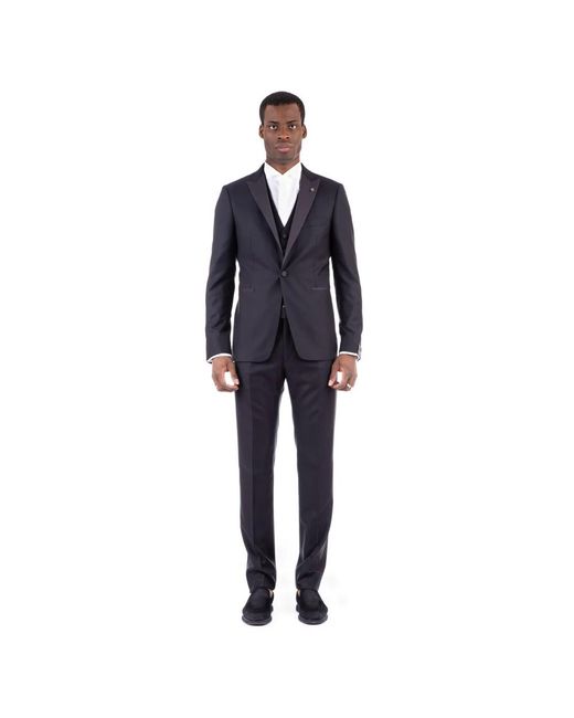 Tagliatore Kostuums ,Blauw ,Single Breasted Suit Set Met Vest in het Blue voor heren