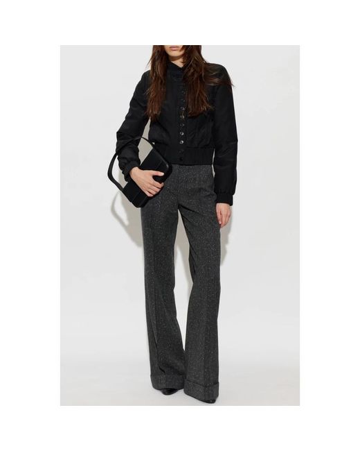 McQueen Black Wattierte Jacke Mit Ziersteppung
