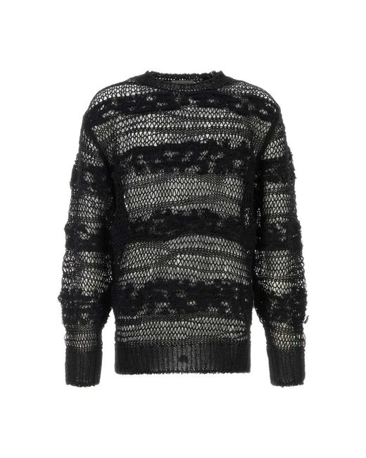 Yohji Yamamoto Black Round-Neck Knitwear for men