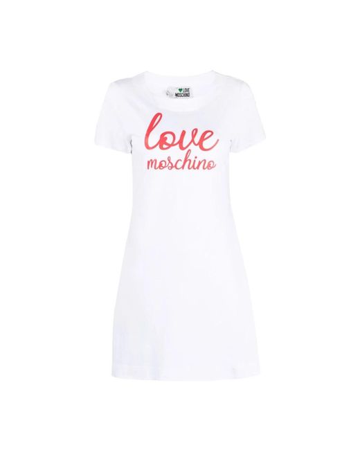 Love Moschino White Short Dresses