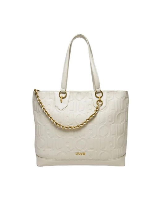 Liu Jo White Adonide Schultertasche Mit Geprägtem Logo