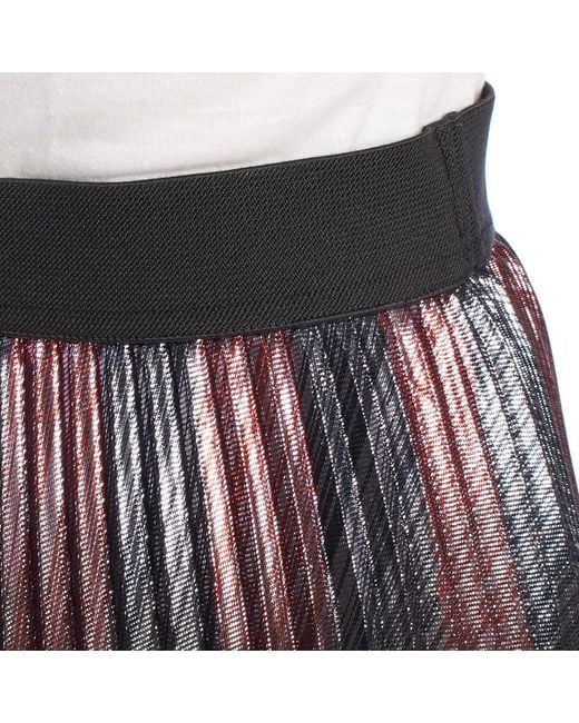 Zadig & Voltaire Metallic Gradiënt Geplooide Midi Rok in het Red