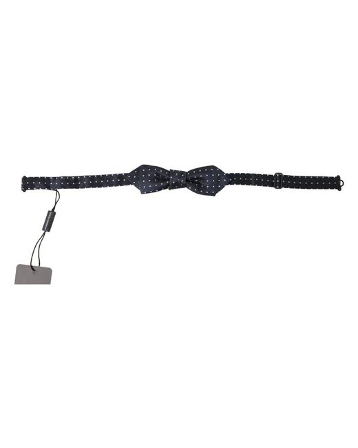 Dolce & Gabbana Blue Silk Polka-Dot Bow Tie for men