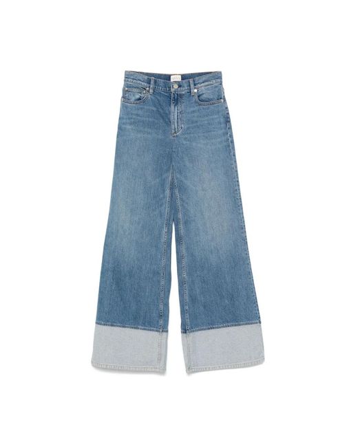 Alice + Olivia Heldere Blauwe Wide Leg Jeans in het Blue