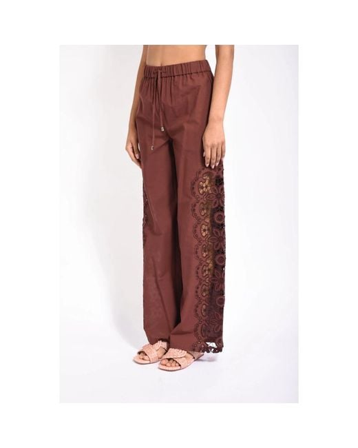 Patrizia Pepe Red Wide Trousers