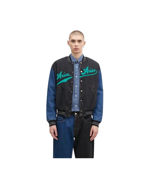 Aries Varsity Denim Jacket in het Blue voor heren