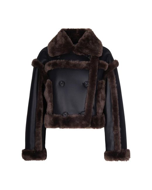 Stand Studio Black Faux Fur & Shearling Jackets