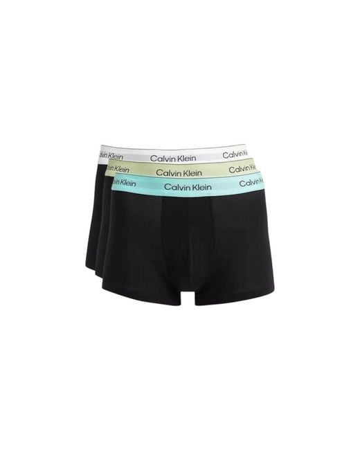 Calvin Klein Gelbes Baumwoll Boxer Trunk Set in Green für Herren