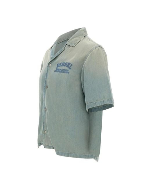 DIESEL Blue Denim Shirts for men