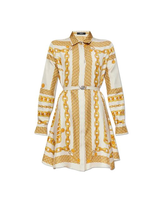 Shirt Dresses Versace en coloris Metallic