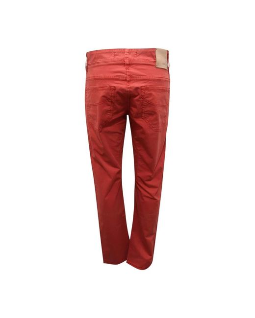 Siviglia Red Straight Trousers for men