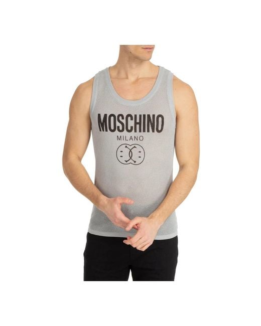 Moschino Gray Sleeveless Tops for men