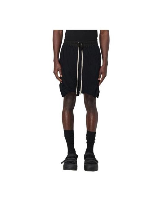 Rick Owens Weiße Leinen-Shorts Mit Kordelzug in Black für Herren