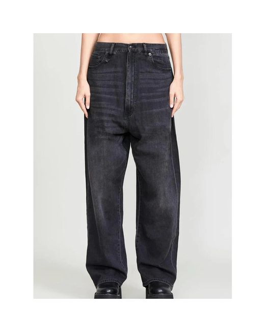 R13 Black Wide Trousers