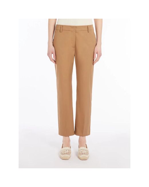 Weekend by Maxmara Cropped Trousers in het Natural