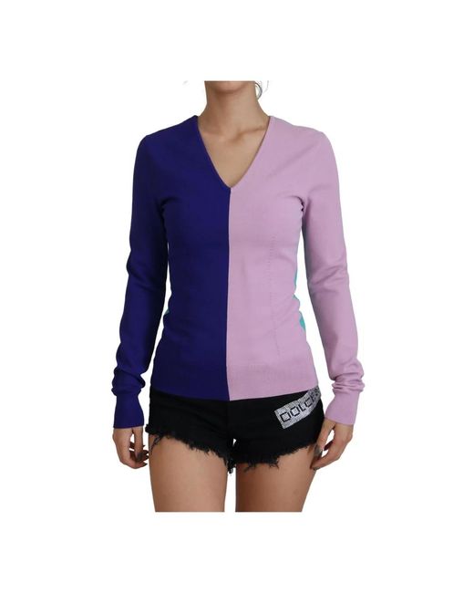 V-Neck Knitwear Dolce & Gabbana en coloris Purple